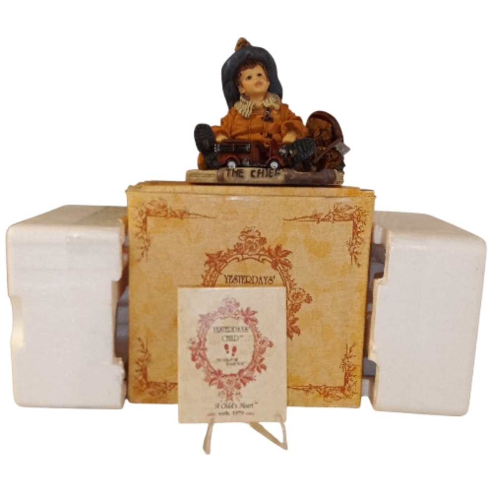 Boyds Collection Yesterday's Child Austin And Allen... The Fire Cheif Figurine!